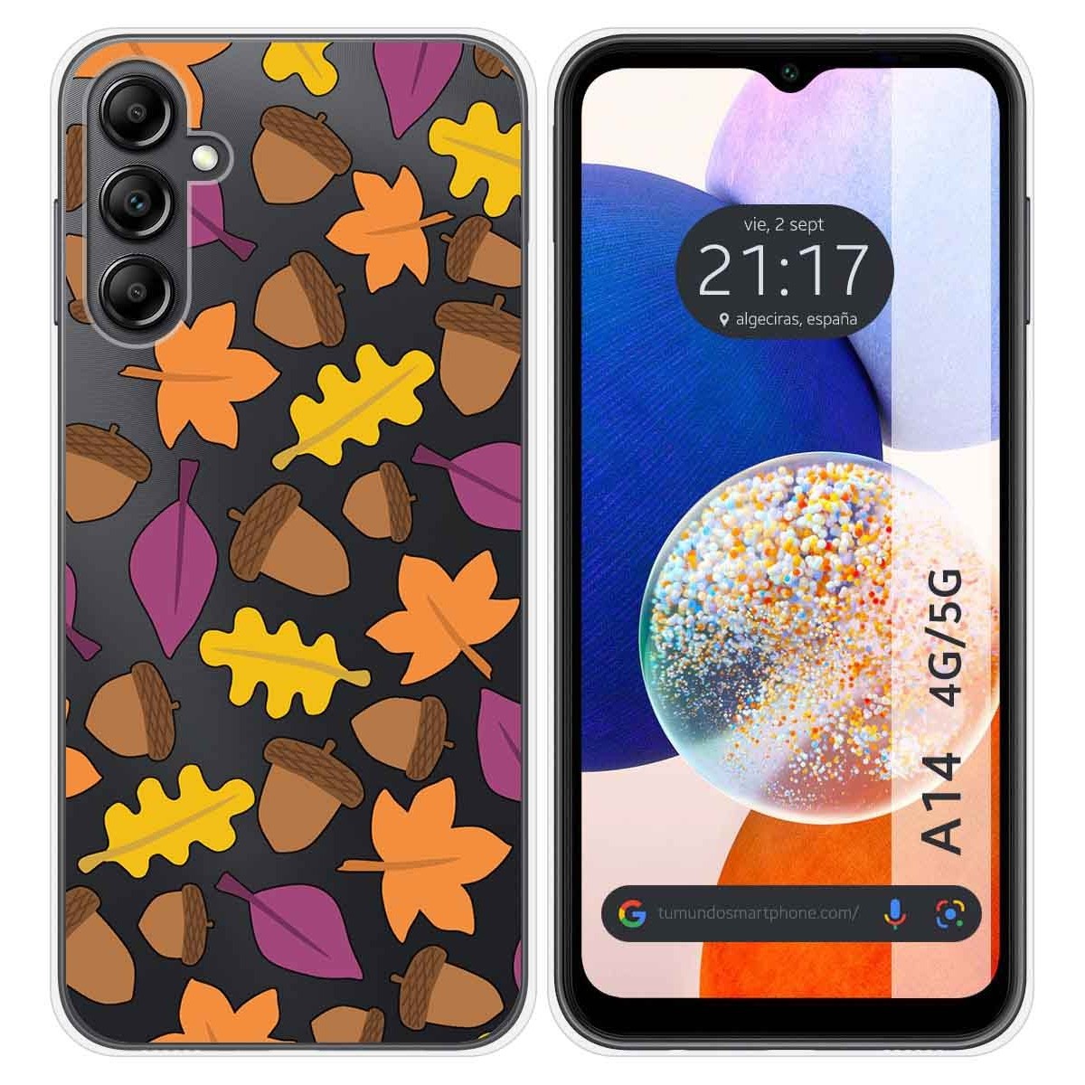 Funda Silicona Transparente para Samsung Galaxy A14 4G / 5G diseño Otoño Dibujos