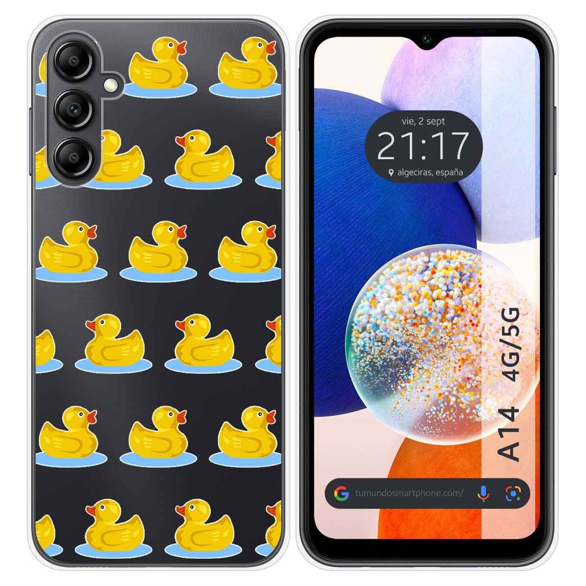 Funda Silicona Transparente para Samsung Galaxy A14 4G / 5G diseño Pato Dibujos