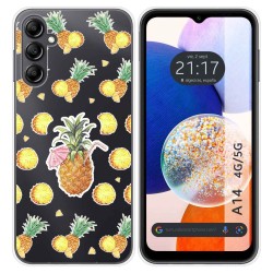 Funda Silicona Transparente para Samsung Galaxy A14 4G / 5G diseño Piña Dibujos