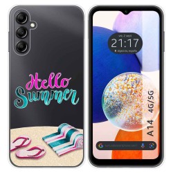 Funda Silicona Transparente para Samsung Galaxy A14 4G / 5G diseño Summer Dibujos