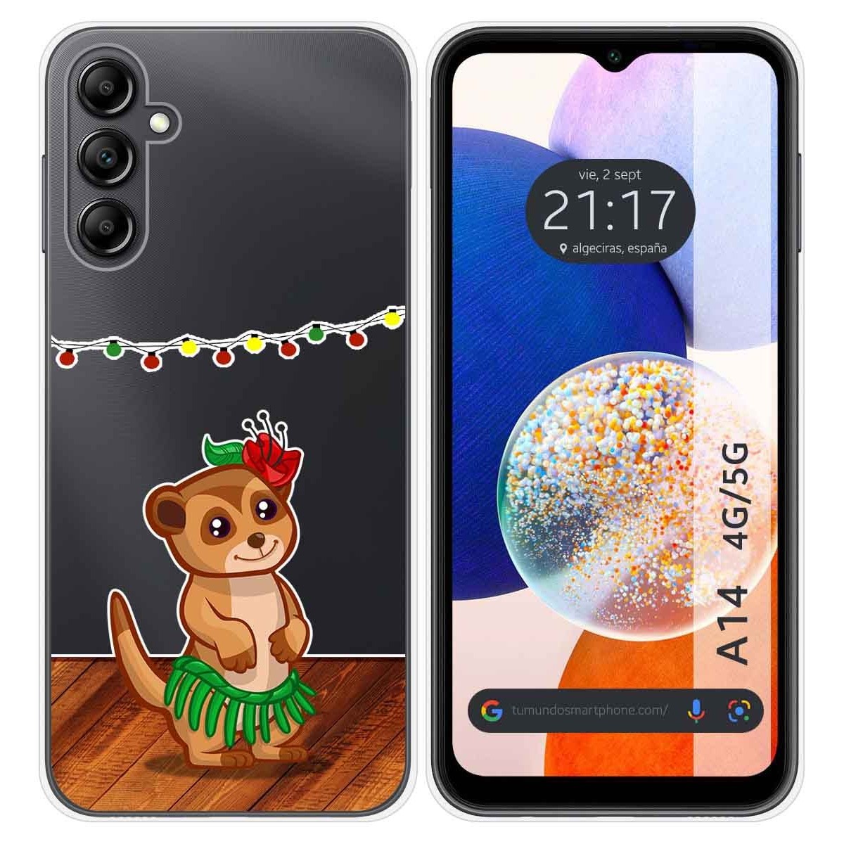Funda Silicona Transparente para Samsung Galaxy A14 4G / 5G diseño Suricata Dibujos