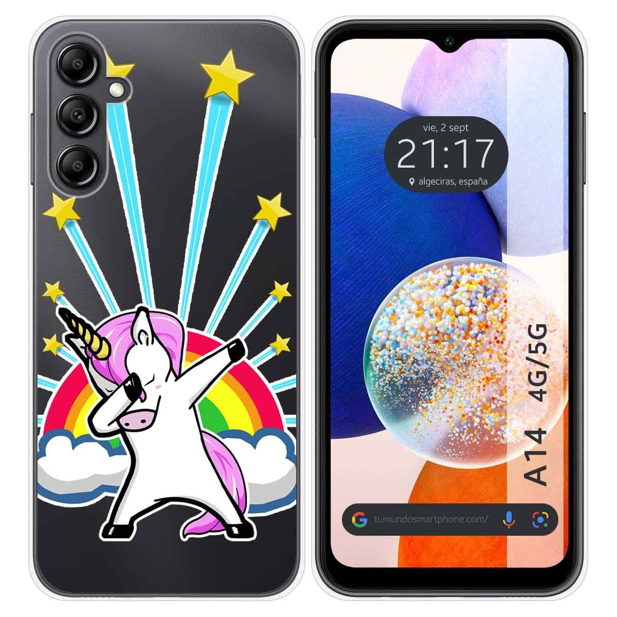 Funda Silicona Transparente para Samsung Galaxy A14 4G / 5G diseño Unicornio Dibujos
