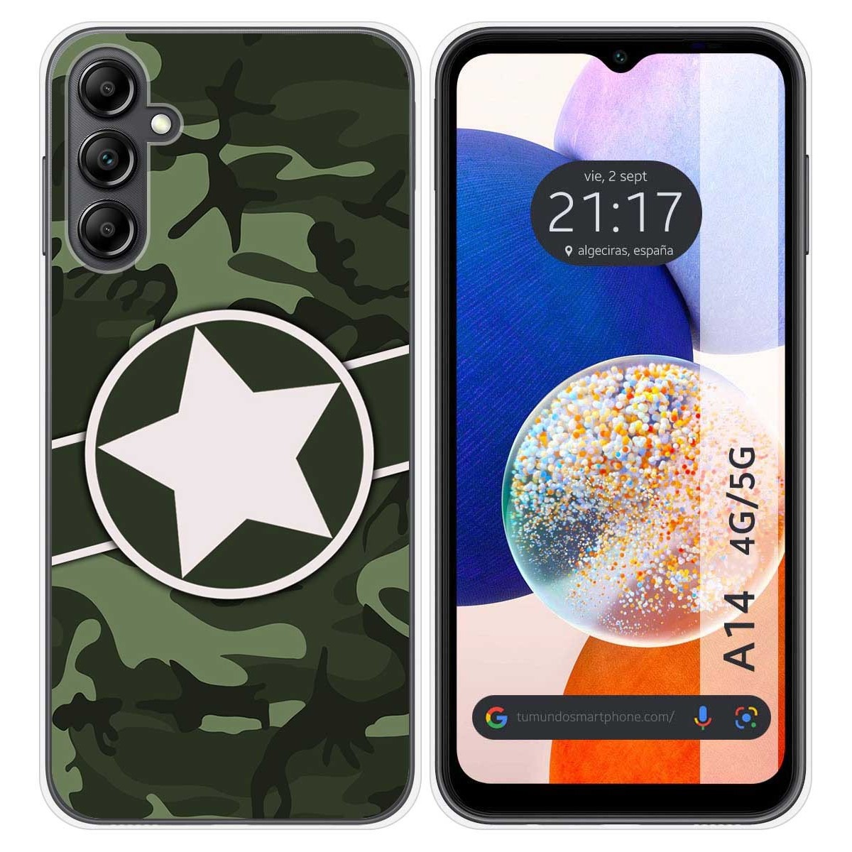 Funda Silicona para Samsung Galaxy A14 4G / 5G diseño Camuflaje 01 Dibujos