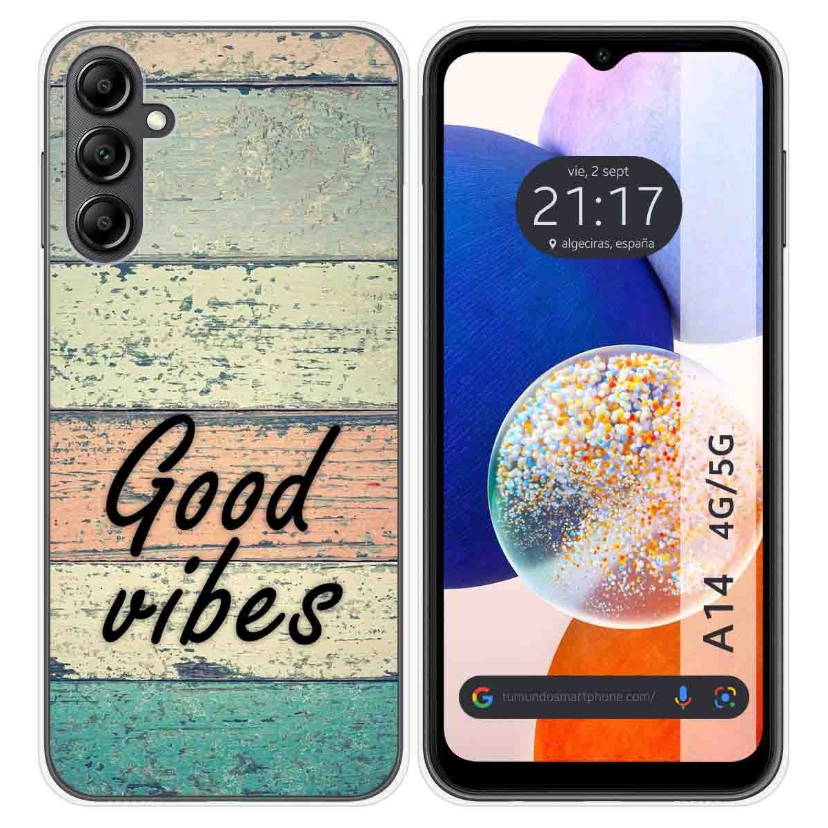 Funda Silicona para Samsung Galaxy A14 4G / 5G diseño Madera 01 Dibujos