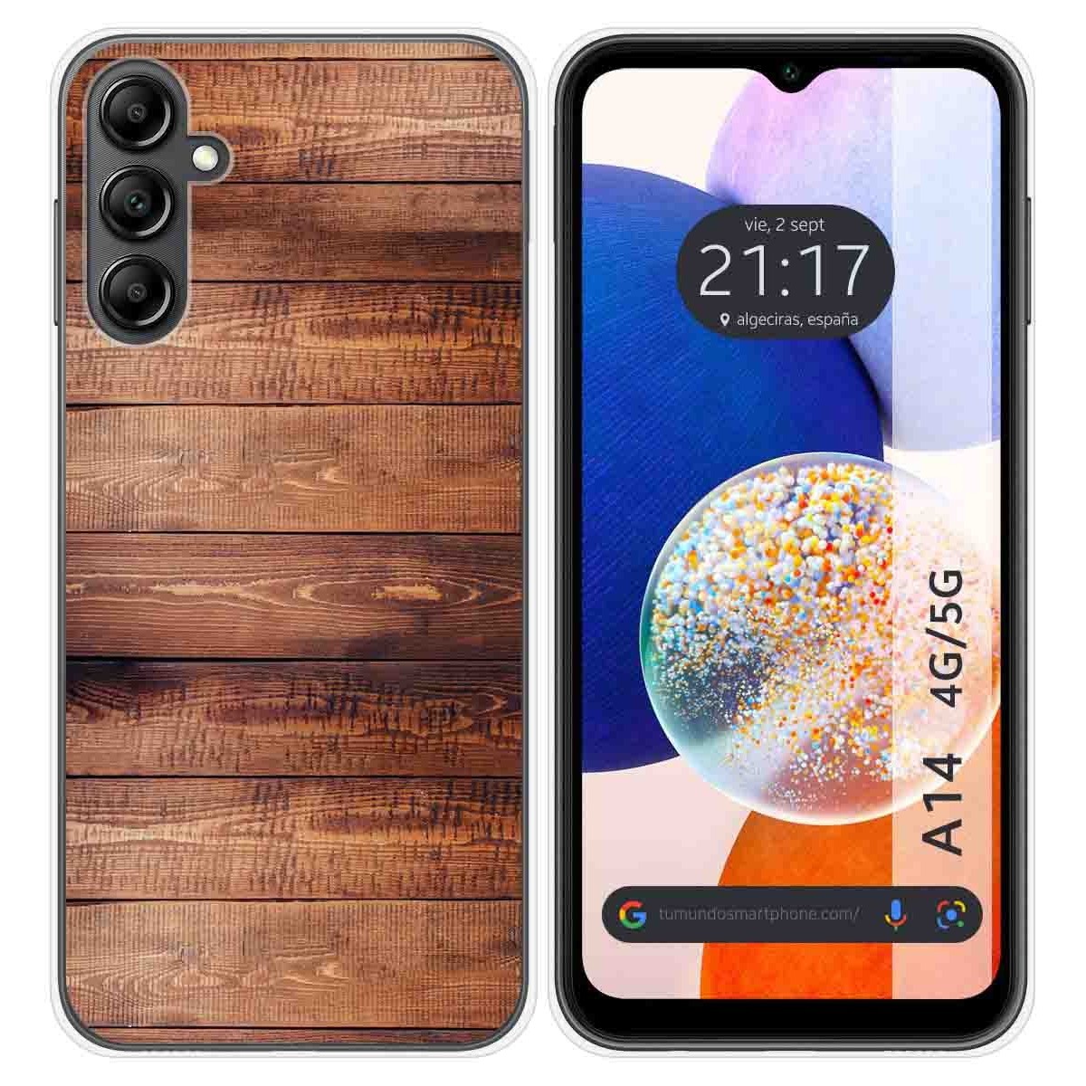 Funda Silicona para Samsung Galaxy A14 4G / 5G diseño Madera 02 Dibujos