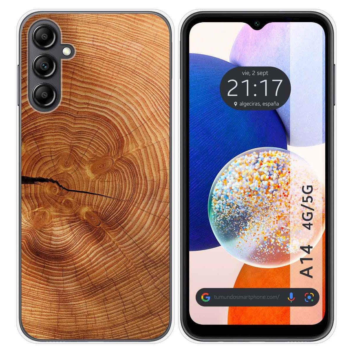 Funda Silicona para Samsung Galaxy A14 4G / 5G diseño Madera 04 Dibujos