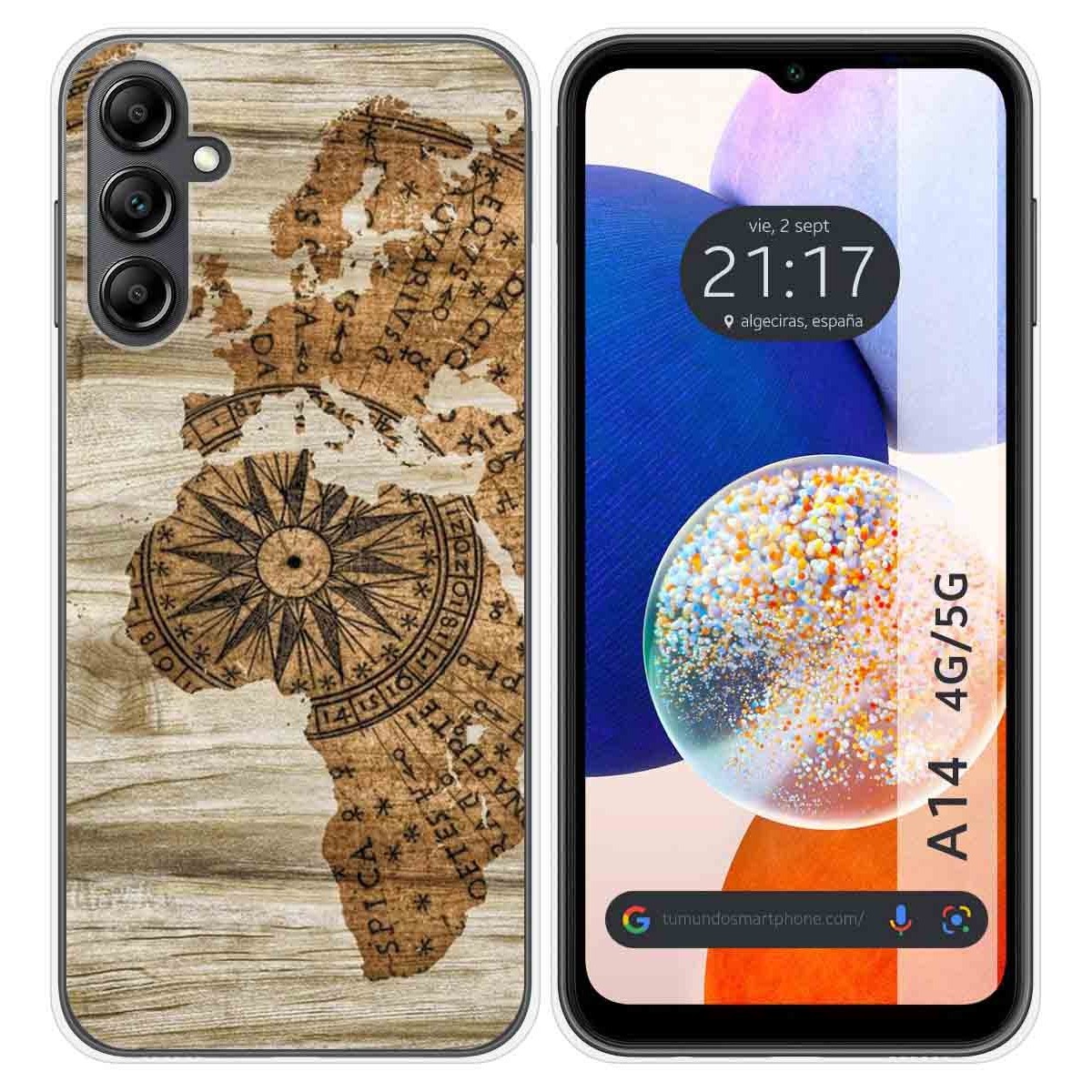 Funda Silicona para Samsung Galaxy A14 4G / 5G diseño Madera 07 Dibujos
