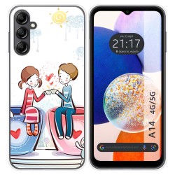 Funda Silicona para Samsung Galaxy A14 4G / 5G diseño Café Dibujos