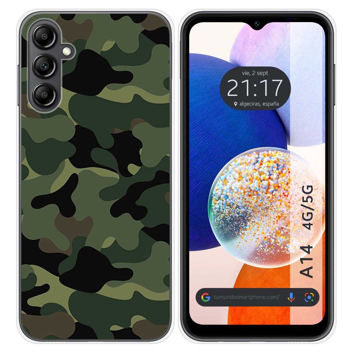 Funda Silicona para Samsung Galaxy A14 4G / 5G diseño Camuflaje Dibujos