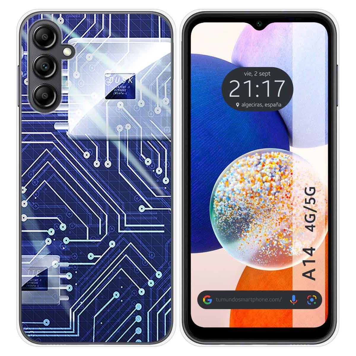 Funda Silicona para Samsung Galaxy A14 4G / 5G diseño Circuito Dibujos