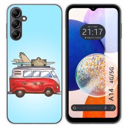 Funda Silicona para Samsung Galaxy A14 4G / 5G diseño Furgoneta Dibujos