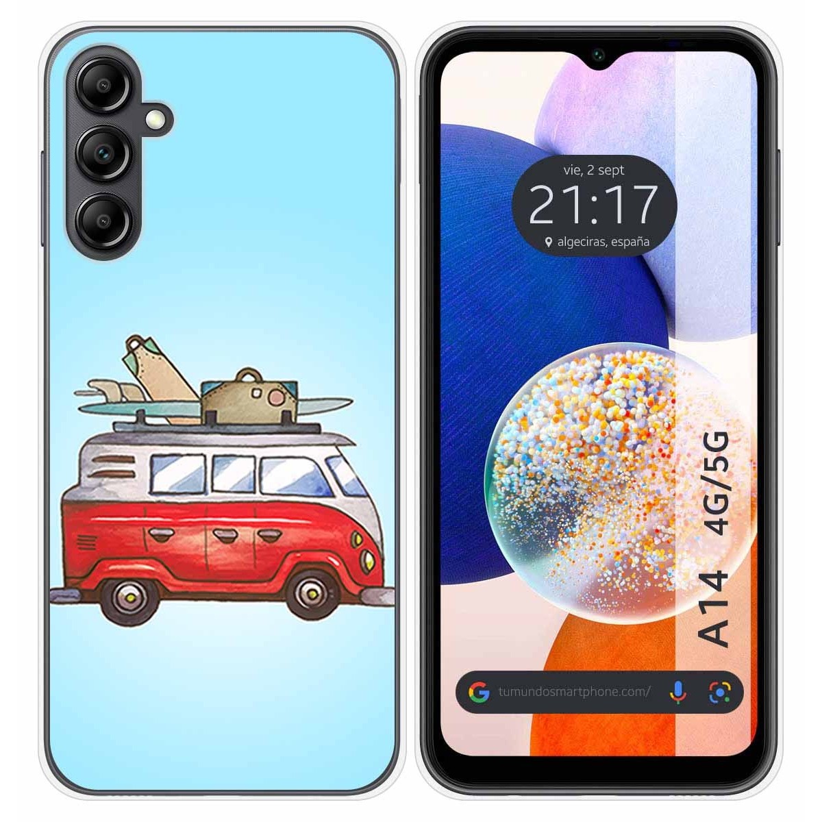 Funda Silicona para Samsung Galaxy A14 4G / 5G diseño Furgoneta Dibujos