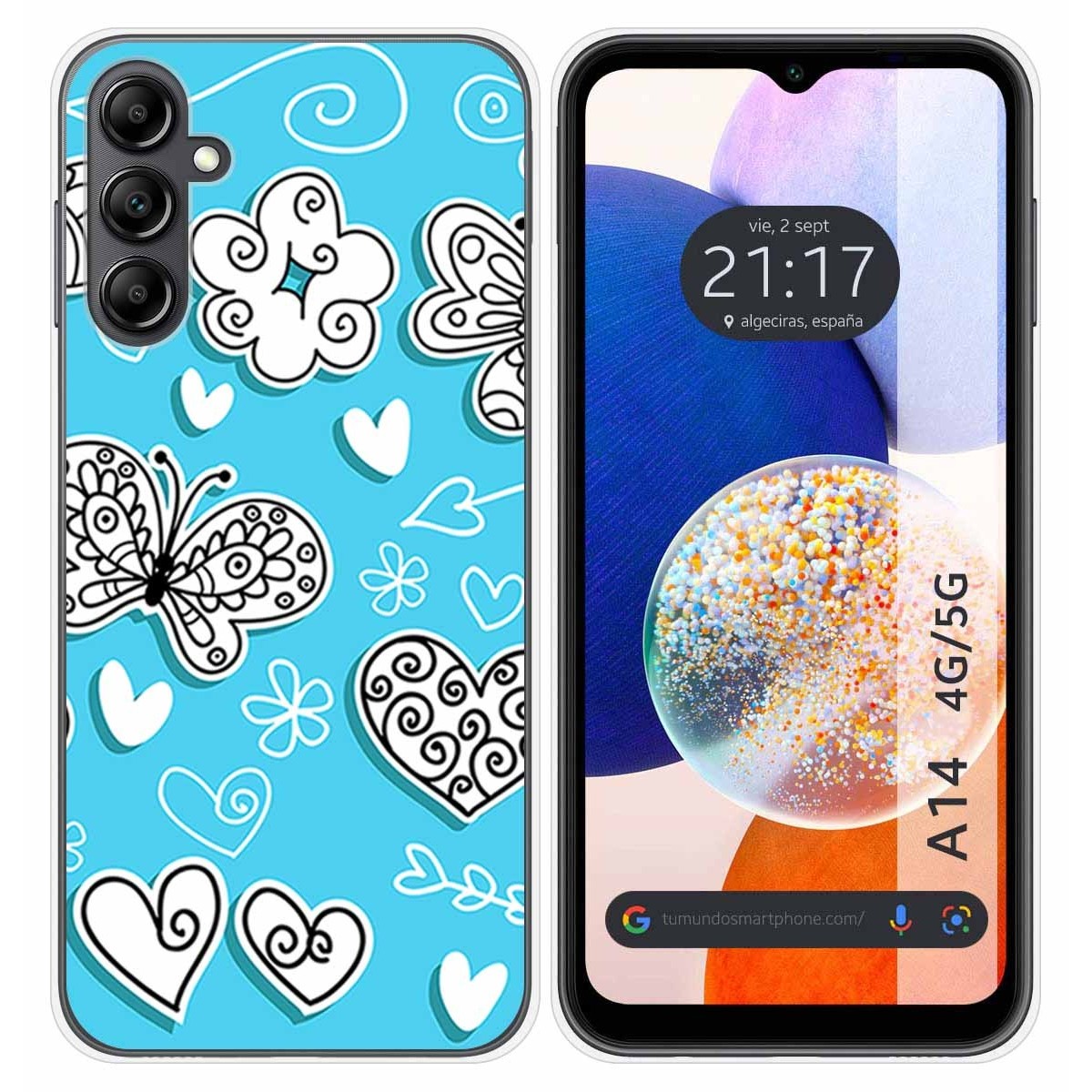 Funda Silicona para Samsung Galaxy A14 4G / 5G diseño Mariposas Dibujos