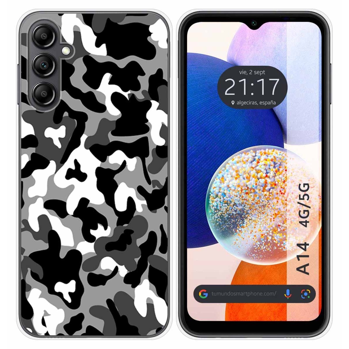 Funda Silicona para Samsung Galaxy A14 4G / 5G diseño Snow Camuflaje Dibujos