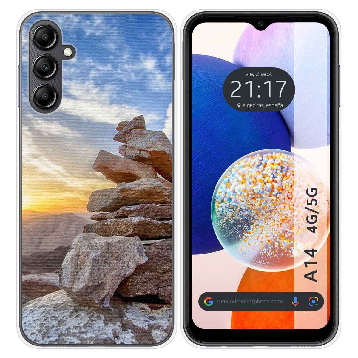 Funda Silicona para Samsung Galaxy A14 4G / 5G diseño Sunset Dibujos