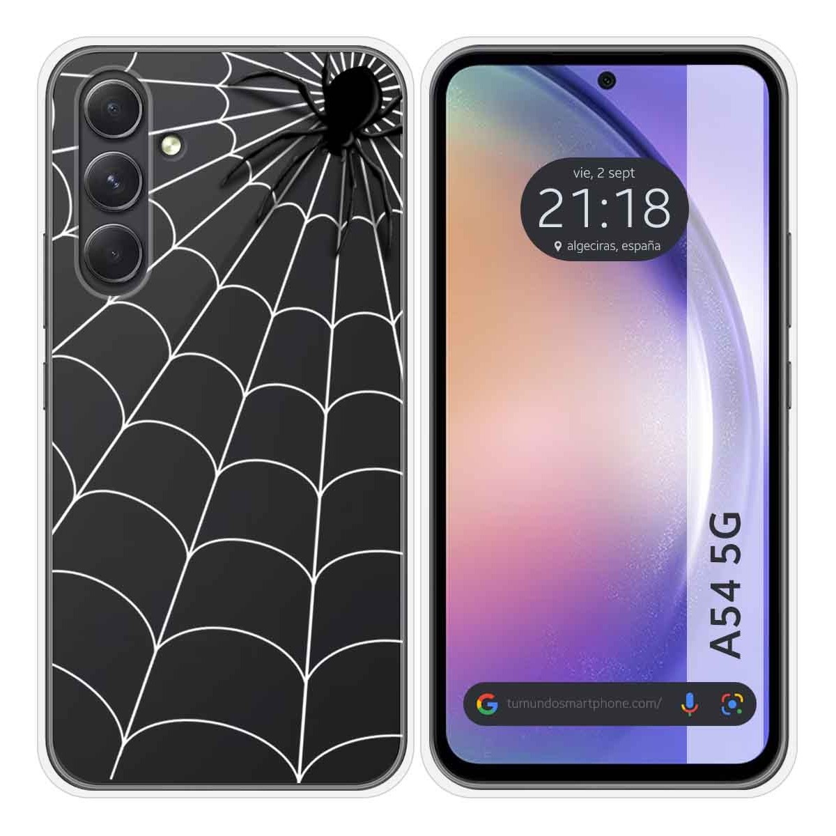 Funda Silicona Transparente para Samsung Galaxy A54 5G diseño Araña Dibujos