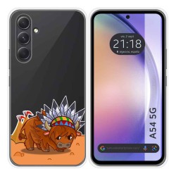 Funda Silicona Transparente para Samsung Galaxy A54 5G diseño Bufalo Dibujos