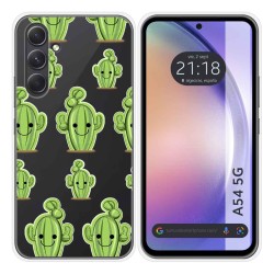 Funda Silicona Transparente para Samsung Galaxy A54 5G diseño Cactus Dibujos