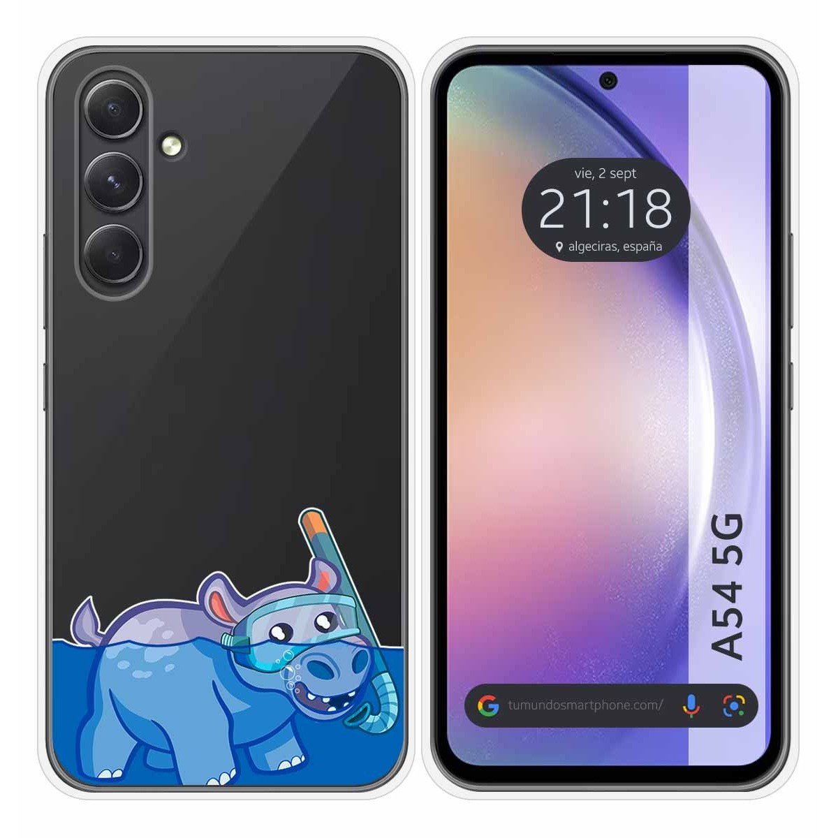 Funda Silicona Transparente para Samsung Galaxy A54 5G diseño Hipo Dibujos