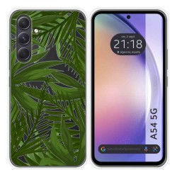 Funda Silicona Transparente para Samsung Galaxy A54 5G diseño Jungla Dibujos