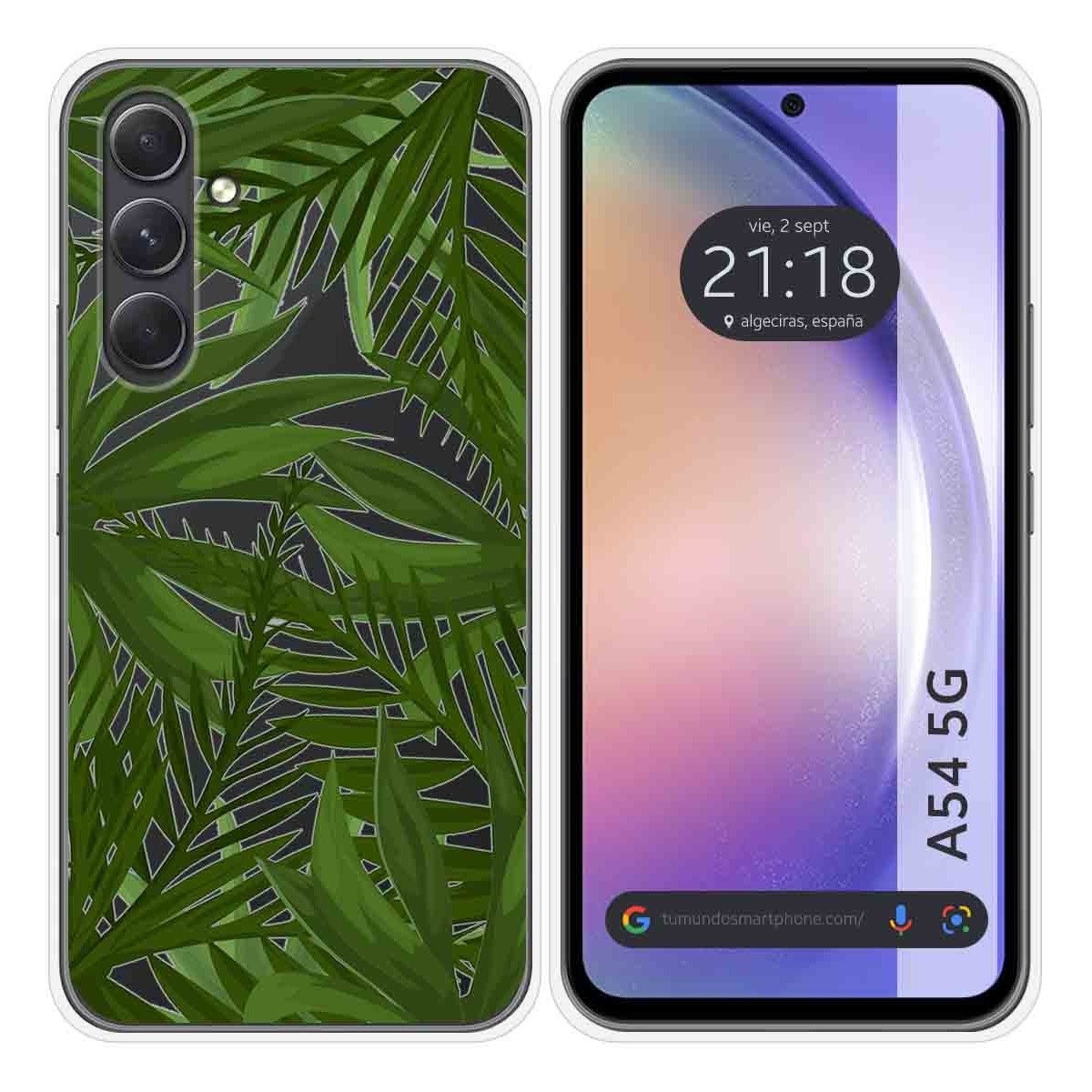 Funda Silicona Transparente para Samsung Galaxy A54 5G diseño Jungla Dibujos
