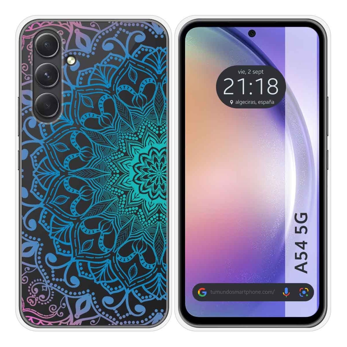 Funda Silicona Transparente para Samsung Galaxy A54 5G diseño Mandala Dibujos