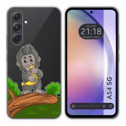 Funda Silicona Transparente para Samsung Galaxy A54 5G diseño Mono Dibujos