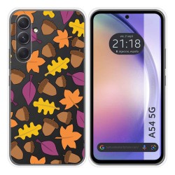 Funda Silicona Transparente para Samsung Galaxy A54 5G diseño Otoño Dibujos