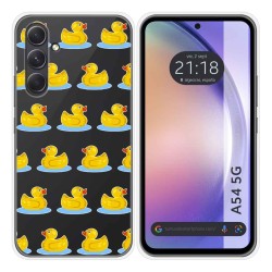 Funda Silicona Transparente para Samsung Galaxy A54 5G diseño Pato Dibujos