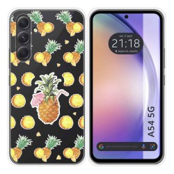 Funda Silicona Transparente para Samsung Galaxy A54 5G diseño Piña Dibujos