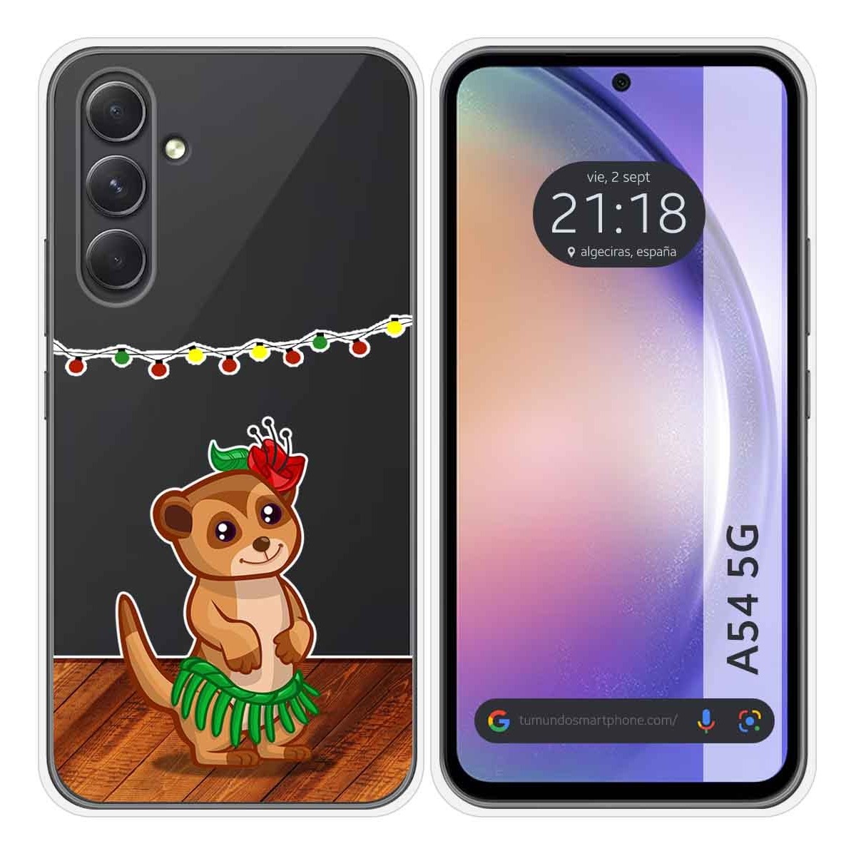 Funda Silicona Transparente para Samsung Galaxy A54 5G diseño Suricata Dibujos