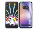 Funda Silicona Transparente para Samsung Galaxy A54 5G diseño Unicornio Dibujos