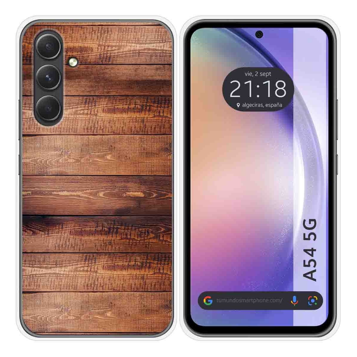 Funda Silicona para Samsung Galaxy A54 5G diseño Madera 02 Dibujos