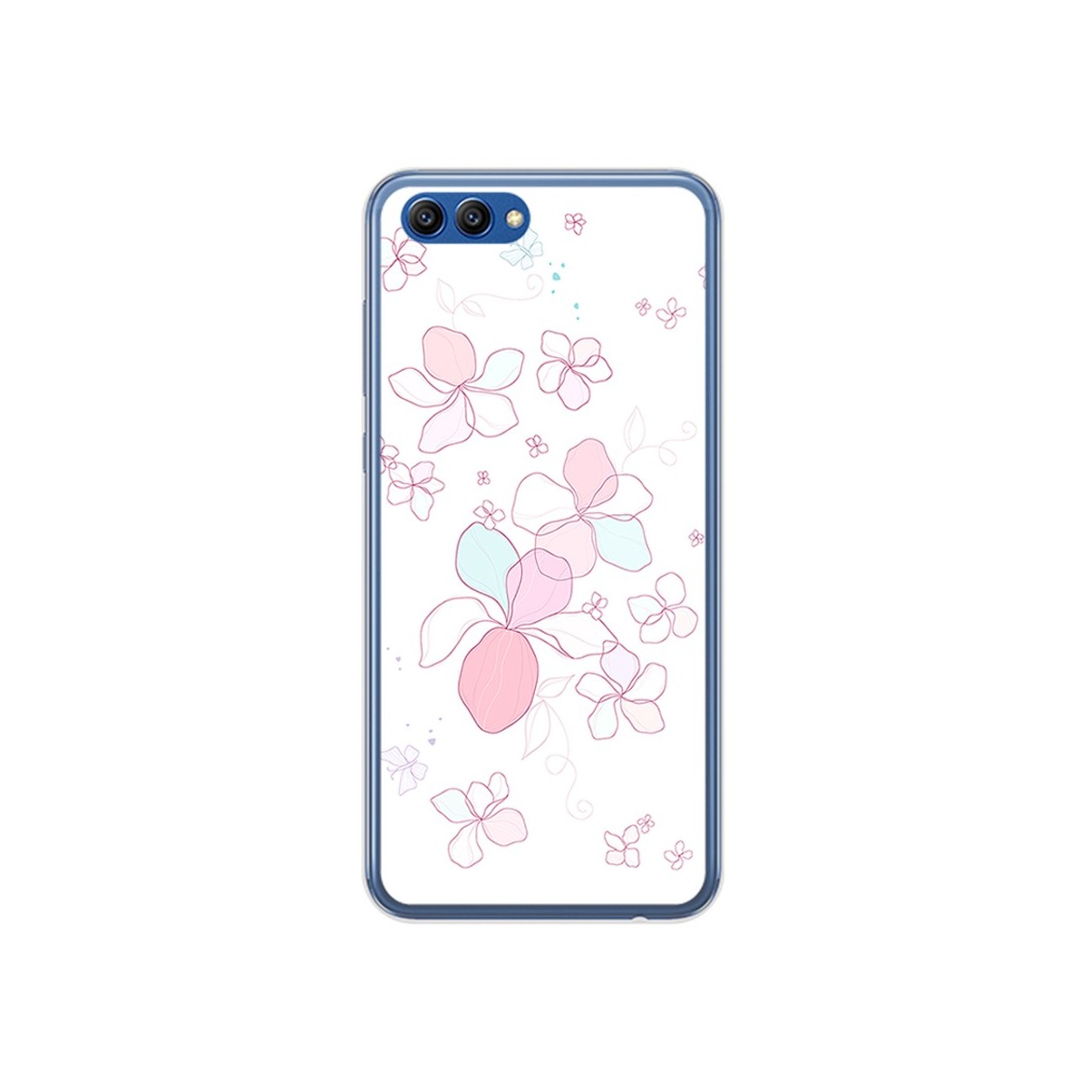 Funda Gel Tpu para Huawei Honor View 10 Diseño Flores Minimal Dibujos