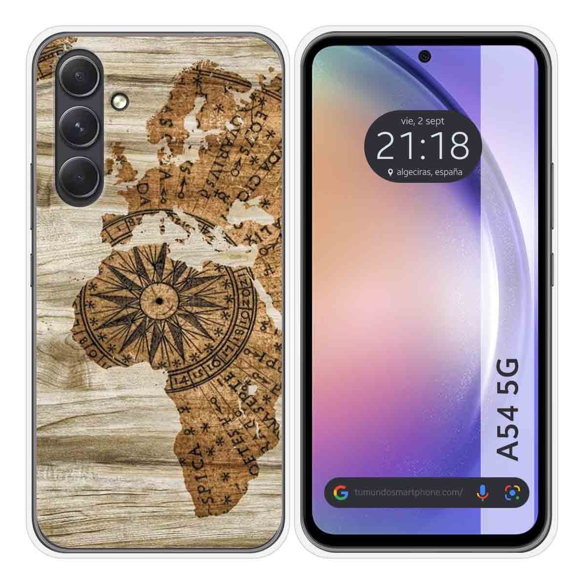 Funda Silicona para Samsung Galaxy A54 5G diseño Madera 07 Dibujos