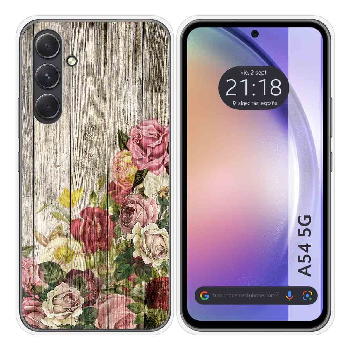 Funda Silicona para Samsung Galaxy A54 5G diseño Madera 08 Dibujos