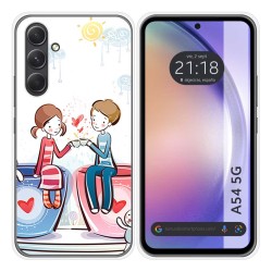 Funda Silicona para Samsung Galaxy A54 5G diseño Café Dibujos