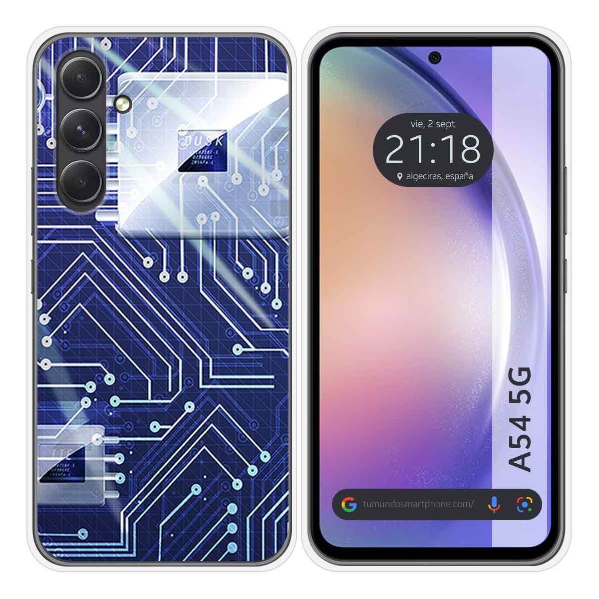Funda Silicona para Samsung Galaxy A54 5G diseño Circuito Dibujos