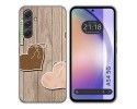 Funda Silicona para Samsung Galaxy A54 5G diseño Corazones Madera Dibujos