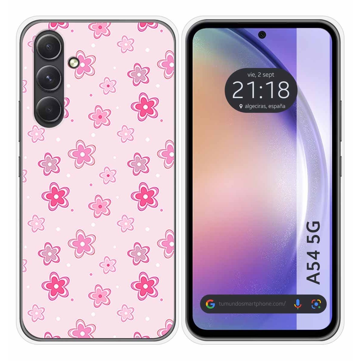 Funda Silicona para Samsung Galaxy A54 5G diseño Flores Dibujos