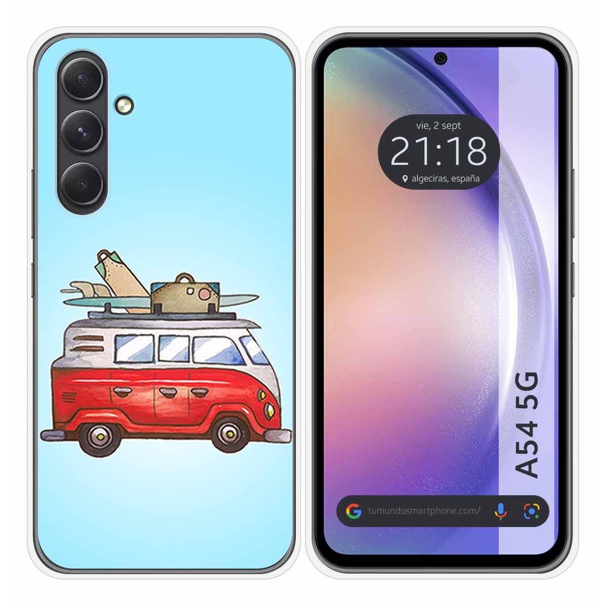 Funda Silicona para Samsung Galaxy A54 5G diseño Furgoneta Dibujos