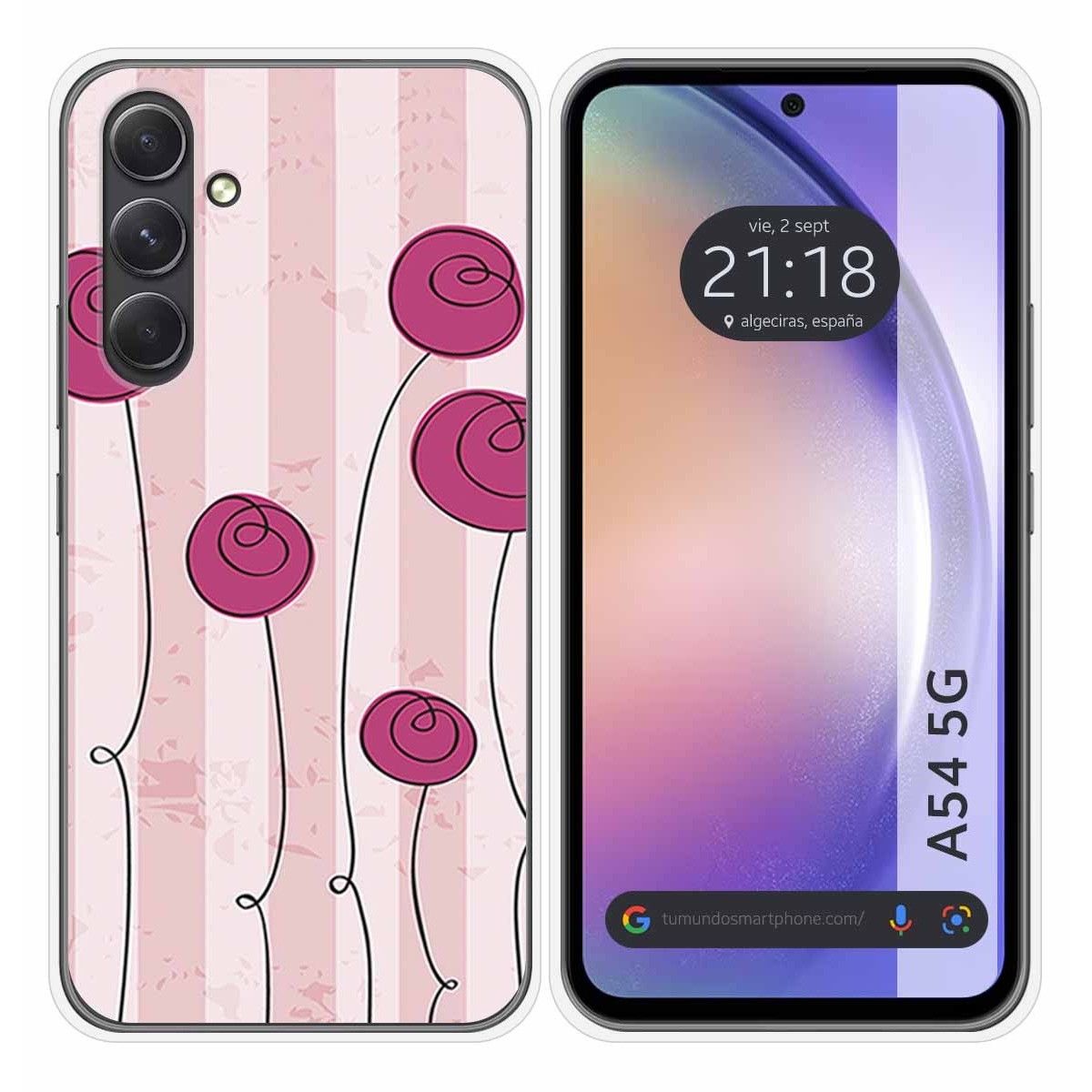 Funda Silicona para Samsung Galaxy A54 5G diseño Flores Vintage Dibujos