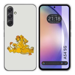 Funda Silicona para Samsung Galaxy A54 5G diseño Leones Dibujos
