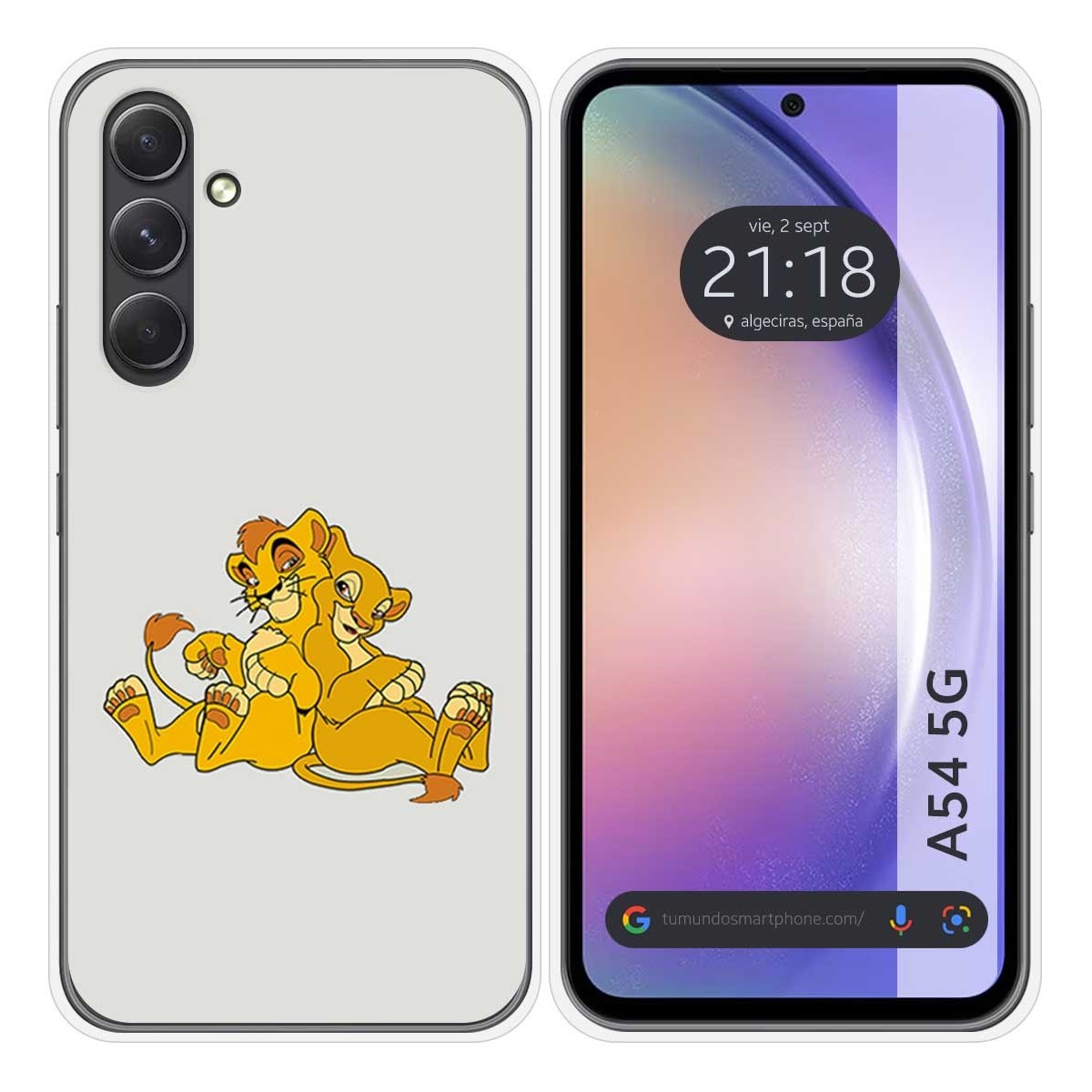 Funda Silicona para Samsung Galaxy A54 5G diseño Leones Dibujos