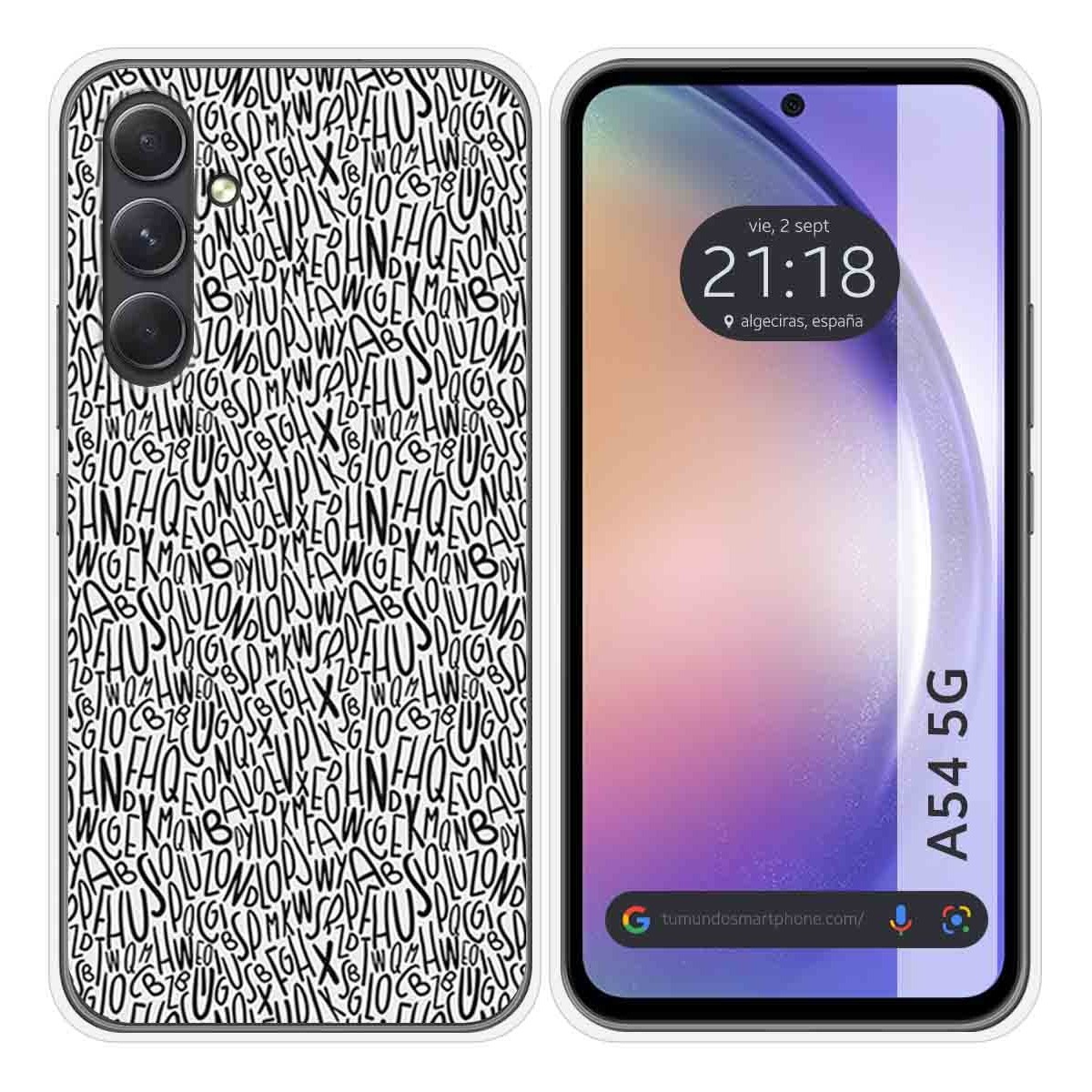 Funda Silicona para Samsung Galaxy A54 5G diseño Letras Dibujos