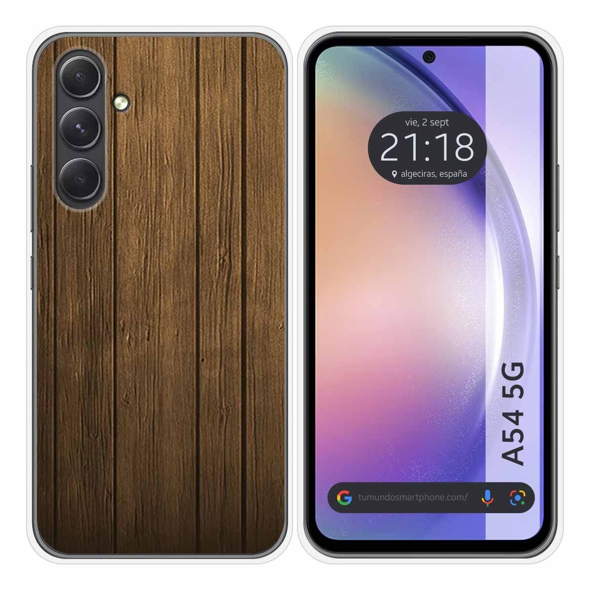 Funda Silicona para Samsung Galaxy A54 5G diseño Madera Dibujos