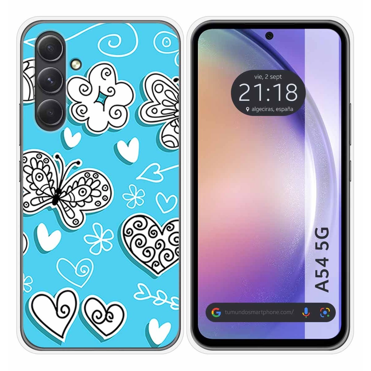 Funda Silicona para Samsung Galaxy A54 5G diseño Mariposas Dibujos