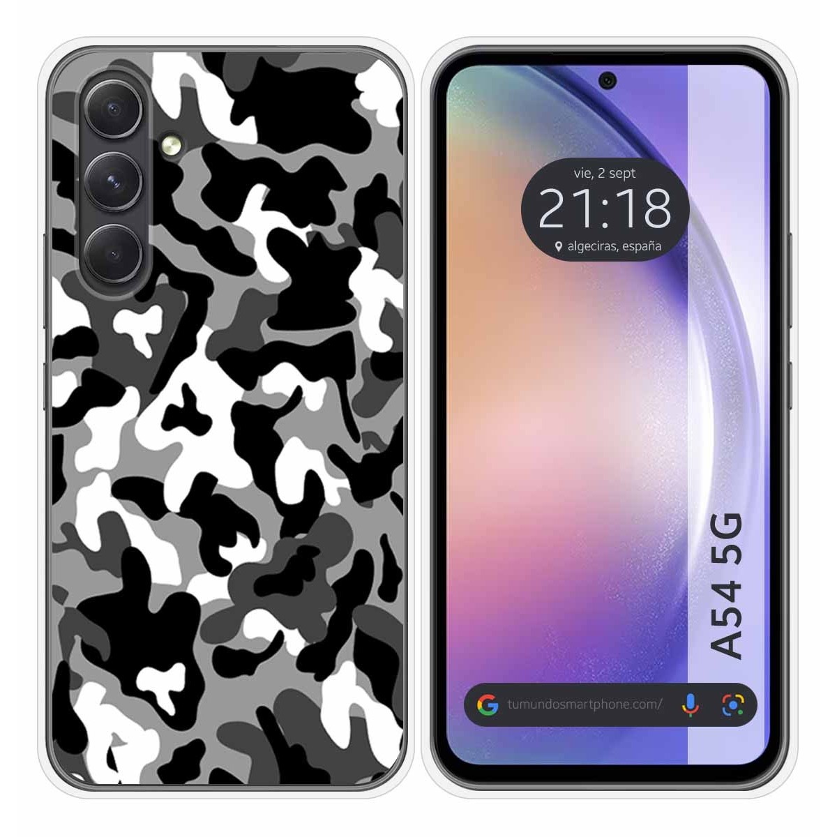 Funda Silicona para Samsung Galaxy A54 5G diseño Snow Camuflaje Dibujos