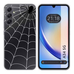 Funda Silicona Transparente para Samsung Galaxy A34 5G diseño Araña Dibujos