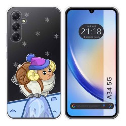 Funda Silicona Transparente para Samsung Galaxy A34 5G diseño Cabra Dibujos
